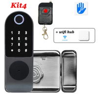 Electric Rim Lock Digital Door Lock Smart Bluetooth Lock Optional WIFI HUB Remote controller Electronic Fingerprint Lock