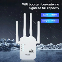 300M Wireless WiFi Router Repeater Signal Booster Dual Band 2.4G 5G WiFi Extender Amplifier Extender Convenient Home Outdoor
