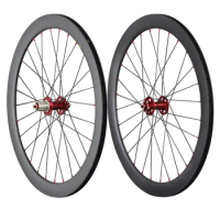 Icanbikes 50mm clincher carbon disc wheels road bike wheelset 28/28H UD matt Powerway M81 bicycle wheelset 50C