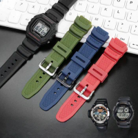 For Casio W-735H/800h/S200h F-108WH Original Watch Accessories Convex Interface 18mm Advanced Resin Silicone Watch Strap
