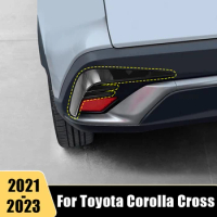 Car Accessories For Toyota Corolla Cross XG10 2021 2022 2023 Hybrid Rear Bumper Reflector Fog Light Cover Trim Stickers Strips