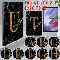 Case for Samsung Galaxy Tab A7 Lite 8.7 SM-T220 SM-T225 Initial Letter Pattern Ultra Thin Cover for Tab A7 Lite 2021 Tablet Case