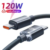 PD 120W USB Type C To USB C Cable for iPhone 15 Pro Max Fast Charging Charger Data Wire Cord Type-C USBC Cable 0.25M/1M/1.5M/2M