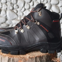 Sepatu Safety pria WanitaUjung Besi Beckham Paramount Coklat , Kerja Proyek, Lapangan, Outdoor Pria