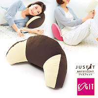 日本COGIT 牛角造型舒適纖體腰靠墊/午安枕(日本限量進口)-咖啡