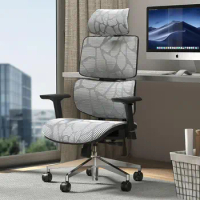 Ergonomic Office Desk Chair High Back Mesh Chair with Lumbar Support Home Computer Gaming Chair 4D Armrests Grey