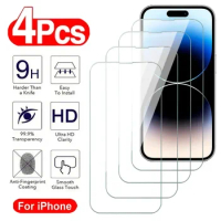 4Pcs Full Cover Tempered Glass For Apple iPhone 13 Pro Max 14 Plus Screen Protector iPhone 13 12 Mini 14 Pro Max Protective Film