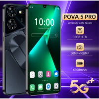 Global Pova 5 Pro 7.3HD Screen 16GB+1TB 6800mAh Android 14 Celulare Face Unlocked 5G Dual SIM Original Mobile Phone Tablet New