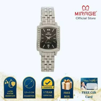 Mirage Jam Tangan Wanita Permata Analog 7442 L Silver Original Stainless Plat Putih
