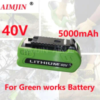 5000mAh for GreenWorks 40V Replacement Battery 29462 29472 40V 5.0Ah Tools Lithium ion Rechargeable Battery 22272 22332 G-MAX
