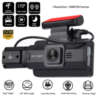 2023 New 3 Lens Dash Cam 3inch Screen 170° DVR Dash 1080P HD Camera Car Driving Recorder Night Vision Cycle Video Drive Blackbox