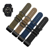 High Quality Nylon Watch Band Adapter for CASIO G-Shock Modified Big Mud King GWG-1000-1A/A3/1A1GB/GG 24mm Black Canvas Strap
