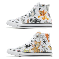 Converse 聯名帆布鞋 Chuck Taylor All Star 男女鞋 湯姆貓與傑利鼠85周年 高筒 白 A15112C