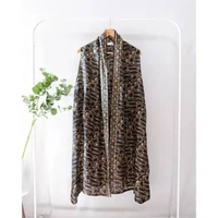 OUTER BATIK VISCOSE LENGAN BUNTUNG ATASAN BATIK WANITA BATIK HITAM MODERN PARANG SLEEVELESS OUTER TA