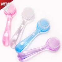 Gentle Nail Brush Nail Art UV Gel Powder Dust Clean Remover Brush With Plastic Handle Nail Care Round Head Makeup Brushes