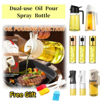 Kitchen Oil Spray Bottle Household Spray Pour Dual-use Air Fryer Olive Oil Cooking Oil Barbecue Spray Atomized Oil Spray Bottle