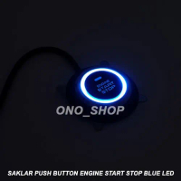 SAKLAR PUSH BUTTON ENGINE START STOP BLUE LED
