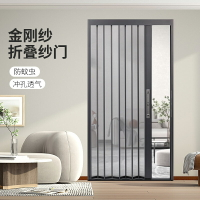 金剛網隱形折疊紗門伸縮推拉門透風透氣防蚊防蟲防寵物沙門帶鎖【訂做尺寸】