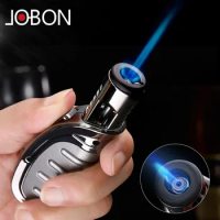 Jobon-Inflatable Windproof Gas Lighter, Creative Cigar, Blue Flame, Kitchen BBQ