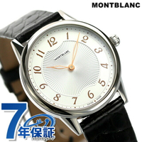 モンブラン 時計 ボエム クオーツ 手錶 品牌 男錶 男用 女錶 女用 革ベルト MONTBLANC 123867 銀 ブラック 黒 スイス製 記念品