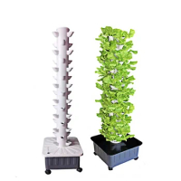 Hydroponics Tower, Indoor Grow System Vertical Grow Tower, 15 Layer 45 Plants Sites with Pump Movable Water Tank for Vegetable