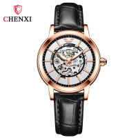 นาฬิกาข้อมือกลไกกลวงอัตโนมัติของผู้หญิง Chenxi เทรนด์แฟชั่นส่องสว่างกันน้ำถ่ายทอดสดผู้ผลิตนาฬิกาการค้าต่างประเทศ ~