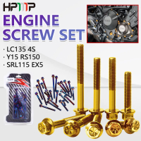 LC 135 Y15 Set Baut Enjin ENGINE SKRU SET ENGINE SCREW TITANIUM Baut Enjin Logam Kualiti Tinggi Warn