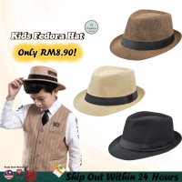 Topi Budak Fedora Kids Boy Girl Hat Cap Summer Beach Straw Sun Hat Outdoor Beach Sunscreen Sun Paren