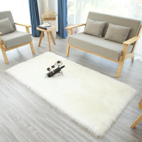 亞馬遜熱銷仿羊毛地毯客廳歐美地毯方形長毛絨毛毯純色臥室床邊毯