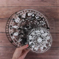 2022 NEW Acrylic Pendulum Board with Star Sun and Moon for Divination Message Board Wooden Carven Board Metaphysical Altar Decor