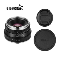GloryStar 25mm F1.8 Prime Lens Manual Focus for Canon EF-M Mount EOS M M1 M2 M3 M5 M50 M6 M10 M100 Mirrorless Camera