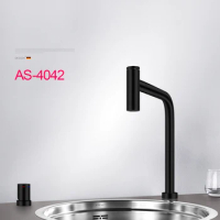 Asras-4042 SUS304 kitchen tap faucet separated hot/cold mixer matt black plated single handle manufacturer