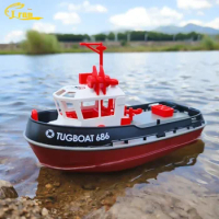 New Rc Boat 2.4g 1/72 Powerful Dual Motor Long Range Wireless Electric Remote Control Tugboat Model Toys For Boys Jet Boat