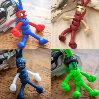 Disney Marvel Spiderman Key Hung Chain Movie Anime Figure Ironman Hulk Spider-Man Cartoon Dolls Backpack Rope Weaving Keychain