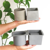 New Large Flower Pot Silicone Mold for DIY Hexagonal Concrete Mold Square Epoxy Resin Molds Holder Home Decoration
