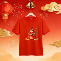 ต้นฉบับ UT shop เสื้อยืด oversize ผ้าCotton 100% คอกลม เสื้อแฟชั่น 'HAPPY NEW04'  สบายและนุ่ม แขนสั้