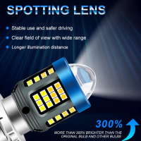Lampu Depan LED Motosikal, 25W, Lampu Pemanduan Mini, Model H4 BA20D P15D, Lampu Dwi Warna Putih dan