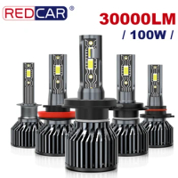 Mini Car Headlight H1 H4 LED Headlight H7 LED Bulb H8 H11 9005 HB3 9006 HB4 9012 9008 H13 Car Led Lights 30000LM 100W CSP Chip