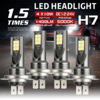 High quality 4Pcs H7 LED Headlight Bulb Mini H7 + H7 Combo Headlight Bulbs Kit High Low Beam 40W 1400LM 6000K Kit Fast delivery