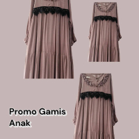 gamis anak polos 3dara warna kalem