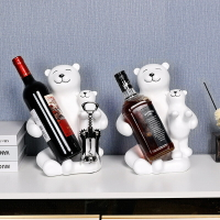 熊酒架樹脂裝飾品歐式創意電視櫃酒櫃客廳喬遷禮品工廠批發擺件