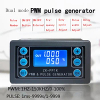 ZK-PP1K 3.3~30V Dual Mode Signal Generator 1Hz-150KHz PWM Pulse Frequency Duty Cycle Adjustable Square Wave Generator with Case