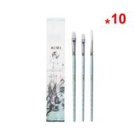 Miya HIMI Paint Brushes Set 3 Pieces for Acrylic Oil Gouache Watercolor Painting Art Hobbyist Kids A