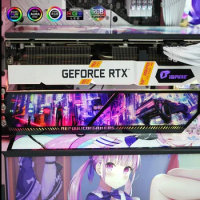 Customized RTX 3090 4090 RGB VGA Holder,MOD 4080 4090 Anime GPU Bracket,PC Gaming Cabinet Decorative Lighting Panel AURA SYNC