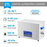 GTSONIC Ultrasonic Cleaner 27L 500W Sonic Equipment Metal DPF Engine Parts Oil Degreaser Ultrasound Cleaning Machine