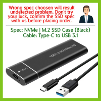 M.2 NVMe PCIe SATA Enclosure M2 SSD Enclosure Case Type-C to USB 3.1 Aluminum Alloy Case for 2280/22