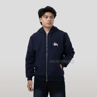 STUSSY BASIC STUSSY ZIP NAVY HOODIE XL