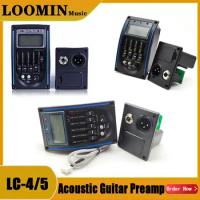 LC-4/5 5 Band Acoustic Guitar Preamp EQ Equalizer Pickup Tuner System with Micro Phone Pickup for Acoustic Guitar