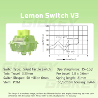 [Hot]Outemu Silent Peach V3 Switch Lubed Mute Lemon V3 Switches Mechanical Keyboard Linear Tactile 5