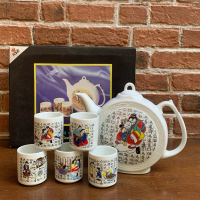 Set gelas dan botol keramik khas Korea (5 gelas dan 1 botol)